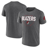 Portland Trail Blazers Logo Athletic Block Practice Performance T-Shirt Heather Charcoal