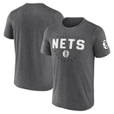 Brooklyn Nets Logo Athletic Block Practice Performance T-Shirt Heather Charcoal