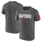 Toronto Raptors Logo Athletic Block Practice Performance T-Shirt Heather Charcoal