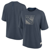 NHL New York Rangers Fanatics Women's Oversized Elements Raw Edge Future Ground T-Shirt - Blue