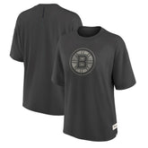NHL Boston Bruins Fanatics Women's Oversized Elements Raw Edge Future Ground T-Shirt - Charcoal