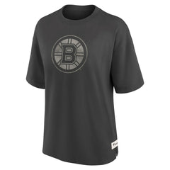 NHL Boston Bruins Fanatics Women's Oversized Elements Raw Edge Future Ground T-Shirt - Charcoal