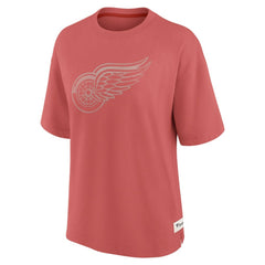 NHL Detroit Red Wings Fanatics Women's Oversized Elements Raw Edge Future Ground T-Shirt - Red