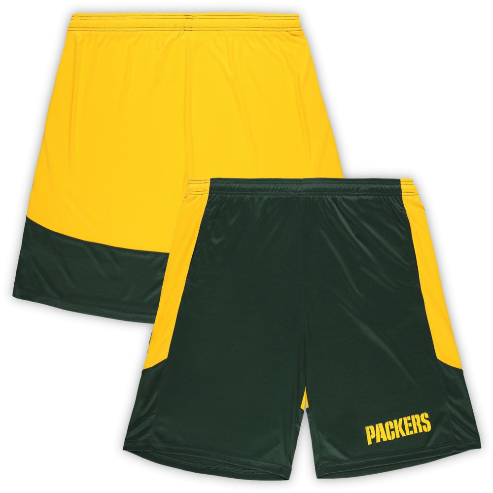 Green Bay Packers Big & Tall Launch Shorts Green/Gold