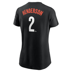 Gunnar Henderson Baltimore Orioles Nike Women's 2024 City Connect Fuse Player Name & Number T-Shirt - Black T-shirts