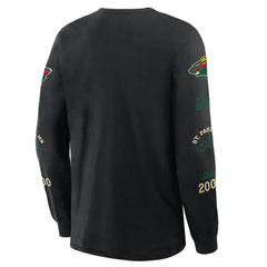 NHL Minnesota Wild Fanatics Boxed In Legacy Long Sleeve T-Shirt - Black
