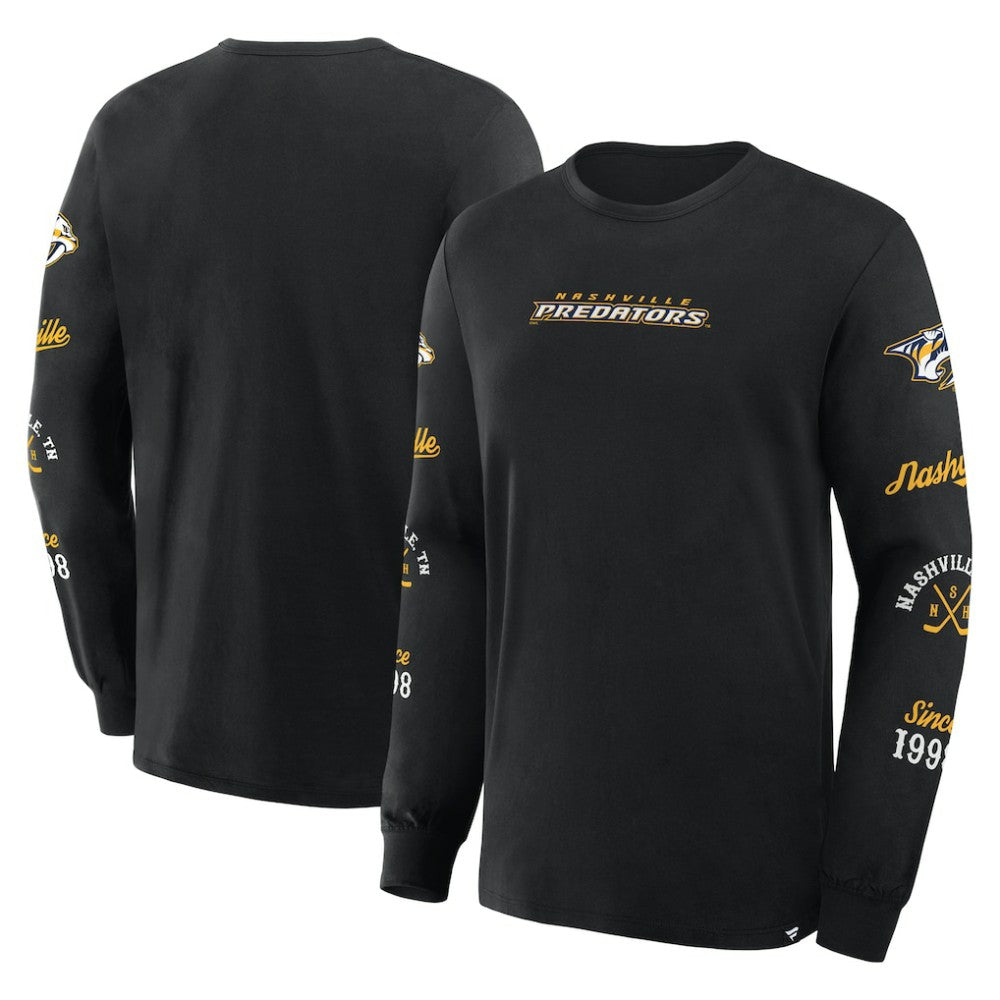 NHL Nashville Predators Fanatics Boxed In Legacy Long Sleeve T-Shirt - Black