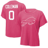 Keon Coleman Buffalo Bills Majestic Threads Women's Name & Number T-Shirt Pink
