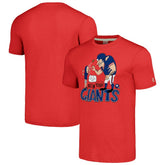 New York Giants NFL x Homage x Beavis and Butt-Head Unisex Tri-Blend T-Shirt – Red