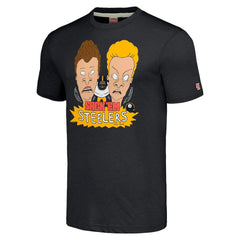 Pittsburgh Steelers NFL x Homage x Beavis and Butt-Head Unisex Tri-Blend T-Shirt – Charcoal