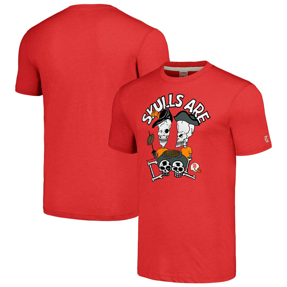 Tampa Bay Buccaneers NFL x Homage x Beavis and Butt-Head Unisex Tri-Blend T-Shirt – Red