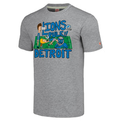 Detroit Lions NFL x Homage x Beavis and Butt-Head Unisex Tri-Blend T-Shirt – Gray
