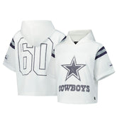 Dallas Cowboys The Wild Collective Women's Mesh Short Sleeve Hoodie T-Shirt White