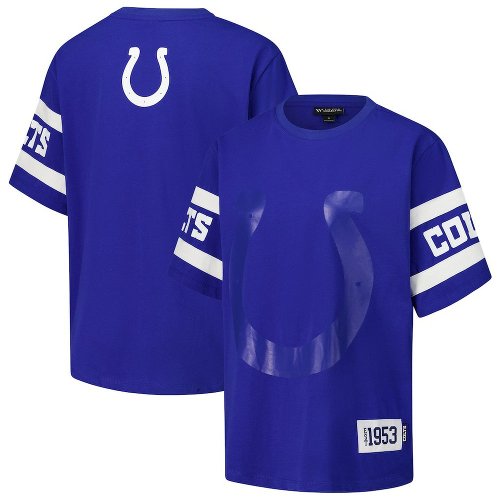 Indianapolis Colts The Wild Collective Women's Drop Shoulder T-Shirt Royal