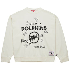 Miami Dolphins Women's Throwback Logo 3.0 Pullover Sweatshirt Cream