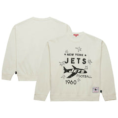 New York Jets Women's Throwback Logo 3.0 Pullover Sweatshirt Cream