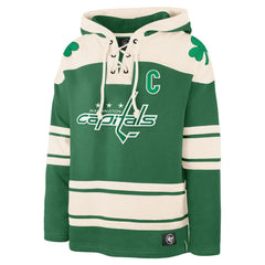 NHL Alexander Ovechkin Washington Capitals '47 St. Patrick's Day Player Name & Number Lacer Pullover Hoodie - Kelly Green