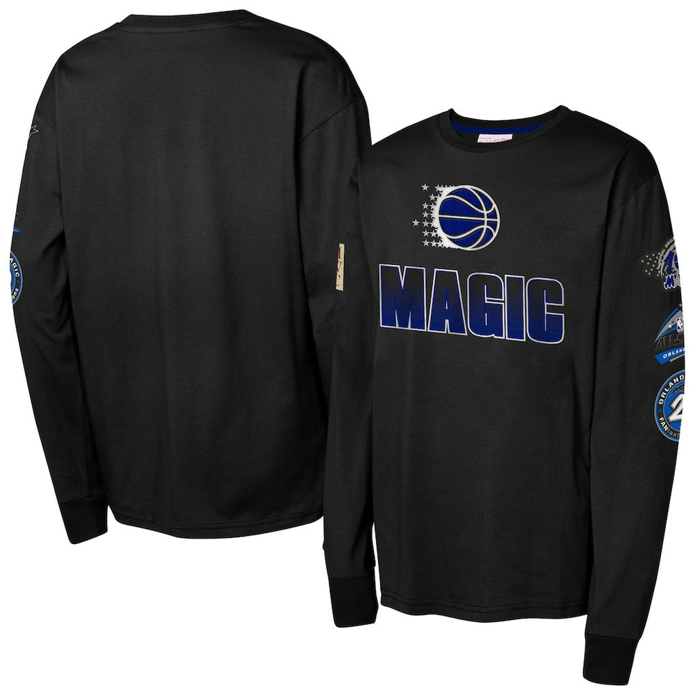 Orlando Magic Youth Hardwood Classics All Over Long Sleeve T-Shirt Black