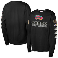 San Antonio Spurs Youth Hardwood Classics All Over Long Sleeve T-Shirt Black