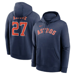 Jose Altuve Houston Astros Nike Player Name & Number Club Fleece Pullover Hoodie - Navy Hoodies