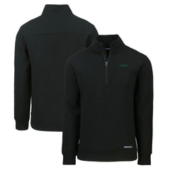 New York Jets Cutter & Buck Primary Logo Roam Eco Recycled Quarter-Zip Pullover Top Black