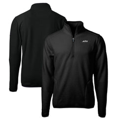 New York Jets Cutter & Buck Big & Tall Monochromatic Logo Cascade Eco Sherpa Fleece Quarter-Zip Jacket Black