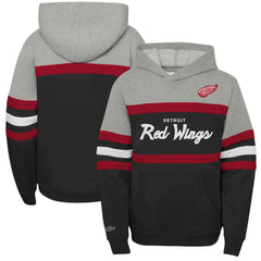 NHL Detroit Red Wings Mitchell & Ness Youth Head Coach Pullover Hoodie - Black