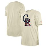 Colorado Rockies New Era Americana Flag Fill T-Shirt - Cream T-shirts