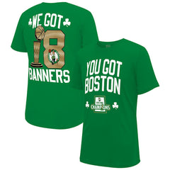 Boston Celtics Stadium Essentials 2024 NBA Finals Champions 18 Banners T-Shirt - Kelly Green
