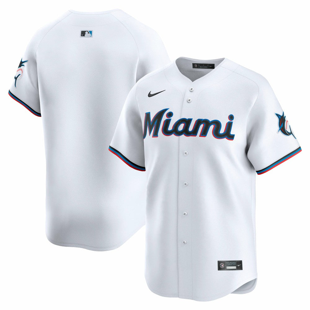MLB Miami Marlins Nike Home Limited Jersey - White
