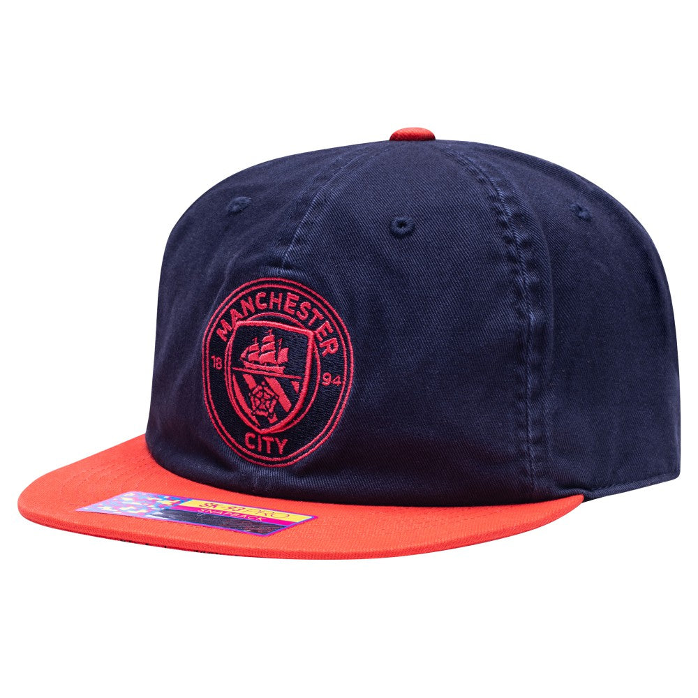 Manchester City Fan Ink Wander Snapback Hat Navy/Red sale