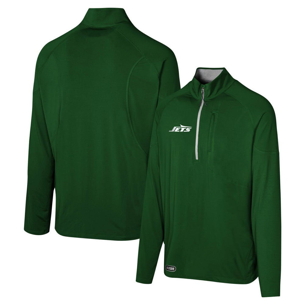 New York Jets Grind Iron Quarter-Zip Top Green