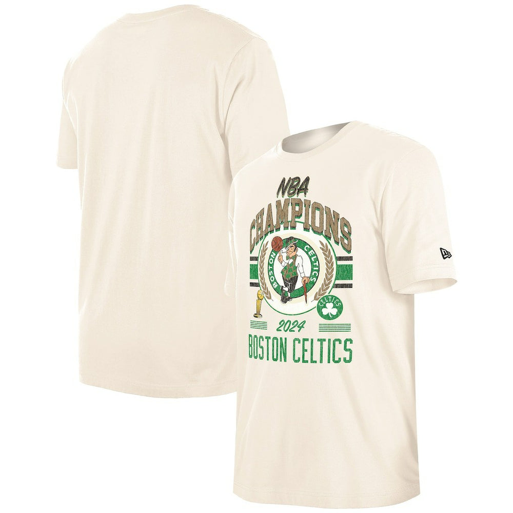 Boston Celtics 2024 NBA Finals Champions Victory Chrome T-Shirt Cream