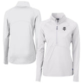 Minnesota Twins Cutter & Buck Women's Adapt Eco Knit Stretch Recycled Half-Zip DryTec Top - White Tops