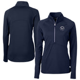 New York Mets Cutter & Buck Women's Adapt Eco Knit Stretch Recycled Half-Zip DryTec Top - Navy Tops