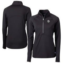 New York Yankees Cutter & Buck Women's Adapt Eco Knit Stretch Recycled Half-Zip DryTec Top - Black Tops