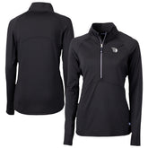Cleveland Guardians Cutter & Buck Women's Adapt Eco Knit Stretch Recycled Half-Zip DryTec Top - Black Tops