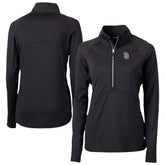 San Diego Padres Cutter & Buck Women's Adapt Eco Knit Stretch Recycled Half-Zip DryTec Top - Black Tops