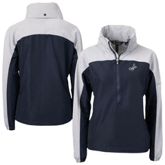 Los Angeles Dodgers Cutter & Buck Women's Charter Eco Recycled Half-Zip Anorak Jacket - Navy/Gray Jackets