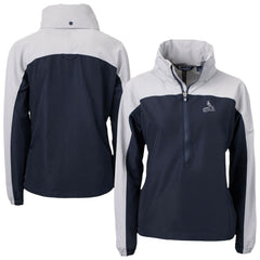St. Louis Cardinals Cutter & Buck Women's Charter Eco Recycled Half-Zip Anorak Jacket - Navy/Gray Jackets