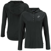 Los Angeles Dodgers Cutter & Buck Women's Coastline Epic Comfort Eco Recycled Raglan Long Sleeve Hoodie T-Shirt - Black Hoodies