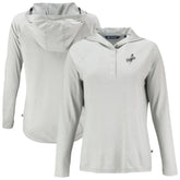 Los Angeles Dodgers Cutter & Buck Women's Coastline Epic Comfort Eco Recycled Raglan Long Sleeve Hoodie T-Shirt - Gray Hoodies