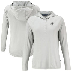 Los Angeles Dodgers Cutter & Buck Women's Coastline Epic Comfort Eco Recycled Raglan Long Sleeve Hoodie T-Shirt - Gray Hoodies