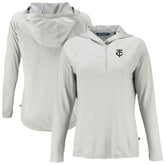 Minnesota Twins Cutter & Buck Women's Coastline Epic Comfort Eco Recycled Raglan Long Sleeve Hoodie T-Shirt - Gray Hoodies