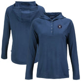 Houston Astros Cutter & Buck Women's Coastline Epic Comfort Eco Recycled Raglan Long Sleeve Hoodie T-Shirt - Navy Hoodies