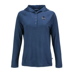 Philadelphia Phillies Cutter & Buck Women's Coastline Epic Comfort Eco Recycled Raglan Long Sleeve Hoodie T-Shirt - Navy Hoodies
