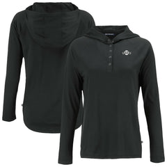 San Francisco Giants Cutter & Buck Women's Coastline Epic Comfort Eco Recycled Raglan Long Sleeve Hoodie T-Shirt - Black Hoodies