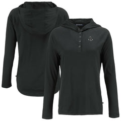Boston Red Sox Cutter & Buck Women's Coastline Epic Comfort Eco Recycled Raglan Long Sleeve Hoodie T-Shirt - Black Hoodies