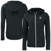 New York Yankees Cutter & Buck Women's Daybreak Eco Recycled Full-Zip Hoodie - Black Hoodies