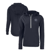 New York Mets Cutter & Buck Women's Daybreak Eco Recycled Half-Zip Hoodie - Navy Hoodies